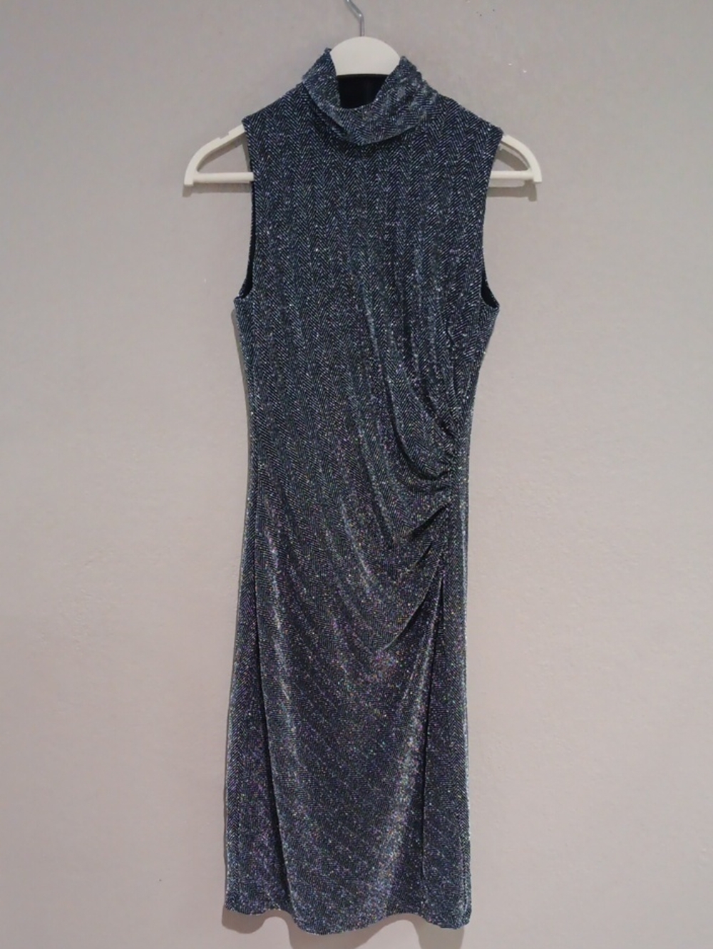 Lauren Ralph Lauren Sleeveless Sparkle Turtleneck Midi Dress